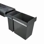 30L Twin Slide Out Concealed Waste Bin - Slim Profile - for a 300mm Cabinet - Right Side Mounted