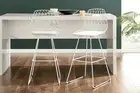 Matt Blatt Lucy Bar Stool White Metal with Padded Seat Brand new x1