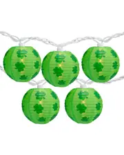 Northlight 8.5ft 10-Count St. Patrick's Day Paper Lantern Patio Lights