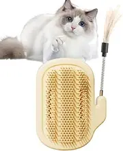 Cat Rubbing Corner, Scratcher Grooming Brush Tool, Comb Massage Brush Pet Supplies for Dogs Kitten Rabbit Indoor Home Table Couch