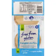 Woolworths Free From Gluten Eng Muffins 4 pack