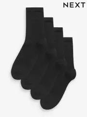 Black Modal Ankle Socks 4 Pack (U22033) | $19