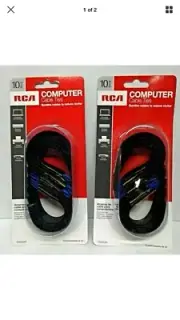 New 10 Pack RCA Universal Cable Ties For Scanners, Printers & Computers
