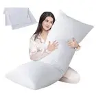 Cosybay Full Body Pillow Insert with White Cover- Fluffy Long Bed Pillow for ...