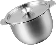 SOLUSTRE Stainless Steel Cooking Oil Container with Lid Kitchen Oil Basin Grease Storage for Home and Restaurant Use Corrosion Resistant Easy to Clean