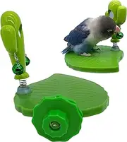 Bird Playground Stand | Parrot Stand Sector Playground | Puzzle Enrichment Toys, Interactive Exercise Game, Leaves Shape, Cactus Style for Cockatiel, Lovebird, Canarie