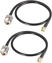 uxcell Coax Cable N Female to RP-SMA Male Pigtail Cable 50 Ohm 20 Inch RG58 2pcs