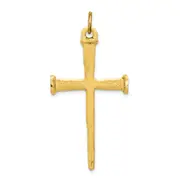 Ss/Gold Plated Sterling Silver Gold-Plated Nail Cross Pendant