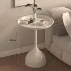 Side Table Iron White Coffee Table for Living Room Corner Apartment Hotel