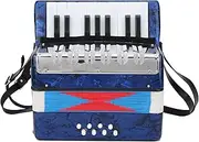 NDNCZDHC Accordion Instrument 17 Keys Piano Accordion 8 Bass with Straps for Beginners Adults Educational Musical Instruments, Deep Blue