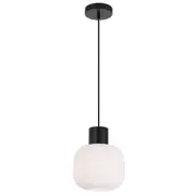 Nori 20 1 Light Pendant Matt Black & Opal Matt - NORI PE20-BKOM