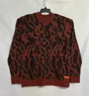 178$ Scotch & Soda Crewneck Pullover Sweater Red Brown Size 2XL NWT (B)