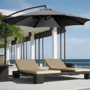 50% Off,2m Parasol Patio Umbrellas Shades Awnings Fade-proof Protective Outdoor Canopy Black
