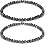 [Apocalyptic-K] Women's Black Stone Anklet 4 mm 9.45 Inches Black Tourmaline Anklet
