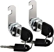 2 Packs Cabinet General Tubular Cam Lock Key Set, Alike Keyed 5/8 Inch Hardware Locks with Keys, Removable 3/4 Inch Cylinder Mailbox Toolbox Replacement Tumbler Lock 16mm Mail Box Locks Replacement