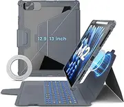 Nillkin Magnetic Keyboard Case for iPad Air 13 inch(M2) 2024,with Magnetic Wall Mount, Detachable Keyboard,Slide Camera Cover,Precise Trackpad,Compatible iPad Pro 12.9 inch(3/4/5/6th Gen)