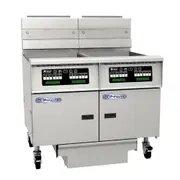 Pitco Gas Fryer Computer Control, Filter Drawer On Casters, Flush Hose, Double Fryer Bank On Casters SSH75-C/FD/FF