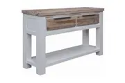 Plumeria Console Hallway Entry Table 130cm Solid Acacia Timber Wood -White Brush