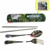 在飛比找蝦皮購物優惠-{阿猴達可達} MOOMIN 嚕嚕米森林鐵盒餐具組 筷子+湯