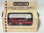 1994 Matchbox Collectors Choice Extending Ladder Fire Engine, #19, Red, 1/64
