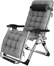 Zero Gravity Lounge Chair, Garden Recliner/Sun Recliner/Reclining Chair Folding/Zero Gravity Lounge Chair, s Bed Recliner with Head Pillow,for Garden Outdoor Patio,Loading Up to 200Kg, Oversize XL Lou