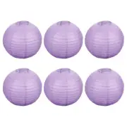 6pcs 12 Inch Folding Hanging Paper Lanterns for Wedding Home Party Light Purple