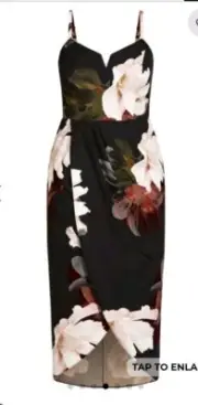 City Chic Small Pixel Floral Dress Plus Size 16