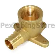 (25) 1/2" PEX x 1/2" Female NPT Threaded Drop Ear Elbows - Brass Crimp Fittings