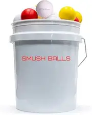 Smushballs Baseball & Softball Training Balls w/Bucket– Durable Foam Practice Balls for Hitting & Pitching - Multiple Colors and Sizes