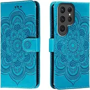 shingtomua for Samsung Galaxy S21 Ultra Case Wallet with Card Holder Kickstand Magnetic Soft Leather Flip Fold Case for Samsung S21 Ultra Cover (Blue)