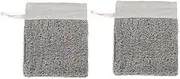 HAPINARY 2pcs Mesh Soap Saver Pouch for Bathroom Foaming Bag Drawstring Black Linen Skincare Friendly