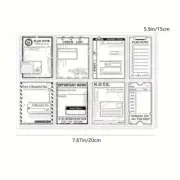 ATC Planner Ticket Journal Card Clear Stamp Set Junk Journals Scrapbooking 8pcs