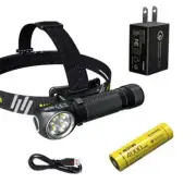 Nitecore HC35 Rechargeable LED Headlamp w/3Amp Wall Adapter