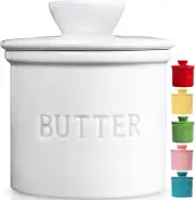 French Butter Crock Counter with Water Line, on Demand Spreadable Butter, Cerami