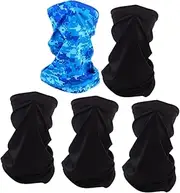 [PACKOVE] 5pcs Ice Silk Cooling Scarf Breathable Face Cover for Outdoor Activities Sun Windproof Black Camouflage Blue
