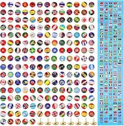 COHEALI 200pcs National Flag Push Pins Creative Thumb Tacks for Bulletin Board Map Office and Notice Board Assorted Country Flag Thumbtacks for Decoration and Organization