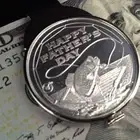 Happy Father's Day Silver-Dollar Size 1 Troy Oz Fishing Coin Money Clip