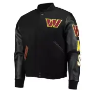 Washington Commanders Bomber Varsity Vintage Letterman Jacket Men Wool & Leather