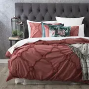 Renee Taylor Moroccan 100% Cotton Chenille Vintage Washed Tufted Quilt Cover Cedar Super King Size