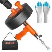 Drain Snake, 50ft Flexible Steel Drain Auger With Drill Adapter, Heavy Duty S...