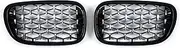 A Pair Compatible For BMW 7 Series G11 G12 2016-2020 Diamond Style Front Kidney Grille Racing Grilles Replacements Accessories Car Styling(Silver and Black)