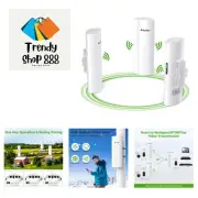 3PCS Wireless Bridge Kit, Gigabit Point to 2 Points Outdoor WiFi Bridges for ...