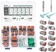 JRready DW1019 Deutsch Connector Kit IP68, DT Connector Kit Waterproof DT 2 3 4 6 8 12 Pin Connector with Size 16 Solid Contacts Wire Gauge 16-20AWG Waterproof Electrical Wire Connector
