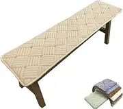 Indoor/Outdoor Bench Cushion 2/3 Seater Non-Slip Seat Pad for Bay Windows, Garden Patio, Long Chairs, Porch Furniture& Swings(Beige,30x120x1.5cm)