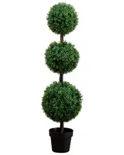 Nearly Natural 4ft Artificial Triple Ball Boxwood Topiary Tree (Indoor/Outdoor)