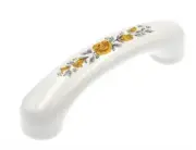 VINTAGE LOT OF 43 VINTAGE AMEROCK WHITE & YELLOW FLORAL CERAMIC PULL, BP937-CW2