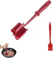 Ground Beef Smasher, CuiCanfla Meat Chopper, Heat Resistant Meat Masher for Hamburger Meat, Nylon Hamburger Chopper Utensil, Meat Masher Tool Gift, Meat Ground,Non Stick Mix Chopper Mix and Chop
