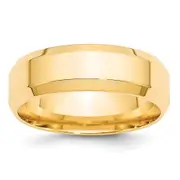 Solid 10K Yellow Gold 7mm Bevel Edge Comfort Fit Men's/Women's Wedding Band Ring Size 12.5