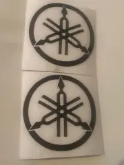 Yamaha Tuning Fork Stickers 7.5 cm 1 Pair Black computer cut vinyl