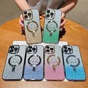 Phone Case For iPhone 16 15 14 Pro Max Plus iPhone 16e iPhone 13 Pro Max Back Cover Support Wireless Charging Non-Yellowing Bling Glitter Shiny Color Gradient